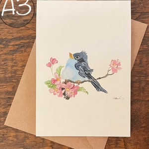 Cartões comemorativos, crie seu próprio conjunto, peça um conjunto do mesmo cartão, aquarela pintada à mão impressa, cartão em branco, dobrado, ecológico