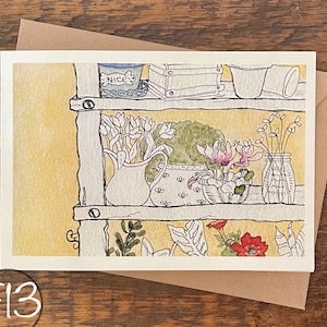 Cartões comemorativos, crie seu próprio conjunto, peça um conjunto do mesmo cartão, aquarela pintada à mão impressa, cartão em branco, dobrado, ecológico