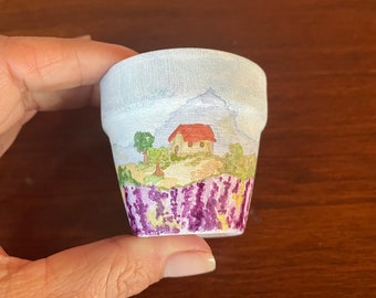 Custom unique hand painted watercolor pots for plants & succulents