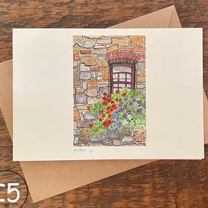 Wenskaarten, Maak je eigen set, Bestel een set van dezelfde kaart, Bedrukte handgeschilderde aquarel, Blanco notitiekaart, Gevouwen, Milieuvriendelijk
