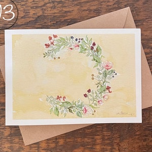 Cartões comemorativos, crie seu próprio conjunto, peça um conjunto do mesmo cartão, aquarela pintada à mão impressa, cartão em branco, dobrado, ecológico