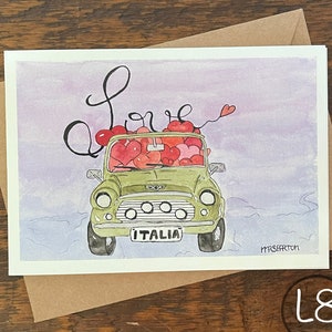 Biglietti d'auguri, Crea il tuo set, Ordina un set dello stesso biglietto, Acquerello stampato a mano, Biglietto da visita vuoto, Piegato, Ecologico