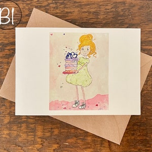 Cartões comemorativos, crie seu próprio conjunto, peça um conjunto do mesmo cartão, aquarela pintada à mão impressa, cartão em branco, dobrado, ecológico