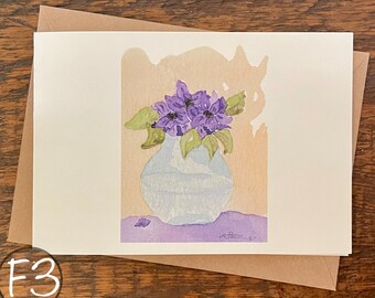 Watercolor Floral Greeting Cards, Blank Inside, Eco-Friendly