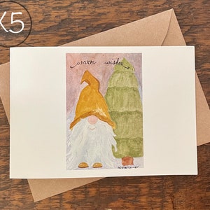 Wenskaarten, Maak je eigen set, Bestel een set van dezelfde kaart, Bedrukte handgeschilderde aquarel, Blanco notitiekaart, Gevouwen, Milieuvriendelijk
