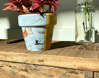 Hand-Painted Terracotta Pot: Ischia Italy Scene, Indoor Planter