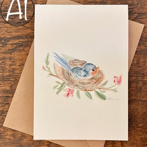 Cartões comemorativos, crie seu próprio conjunto, peça um conjunto do mesmo cartão, aquarela pintada à mão impressa, cartão em branco, dobrado, ecológico