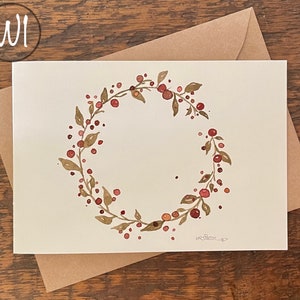 Biglietti d'auguri, Crea il tuo set, Ordina un set dello stesso biglietto, Acquerello stampato a mano, Biglietto da visita vuoto, Piegato, Ecologico