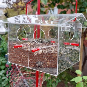 Squirrel-Proof Bird Feeder Acrylic Seed Hanging Bird Feeder Gift Bird Lovers Quick-Clean Bird Feeder Mixed Sunflower Seed