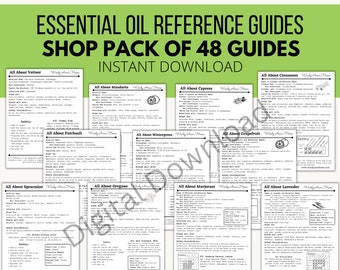 Essential Oil Reference Guide - Essential Oil Cheat Sheet - Essential Oil Data Sheet - Aromatherapy Essential Oil Guide -Essential Oil Chart