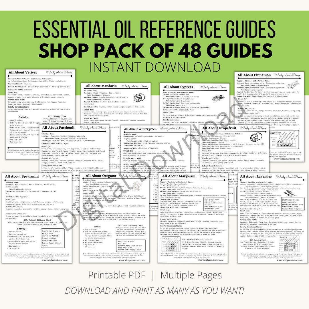 Essential Oil Reference Guide Essential Oil Cheat Sheet Essential Oil