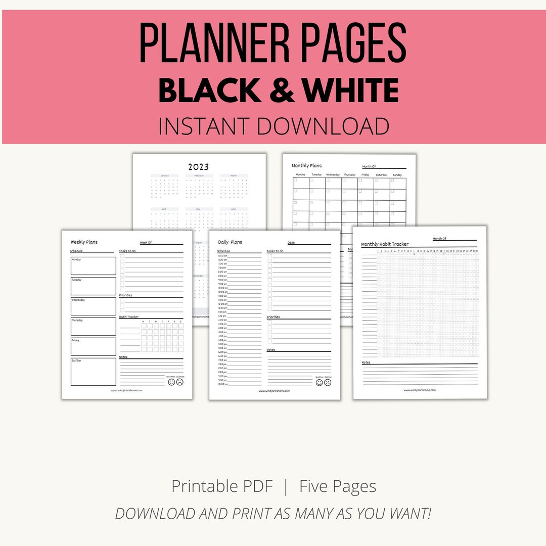 Daily Weekly Monthly Planner Pages Journal Pages Monthly Habit daily-weekly-monthly-planner-pages-journal-pages-monthly-habit
