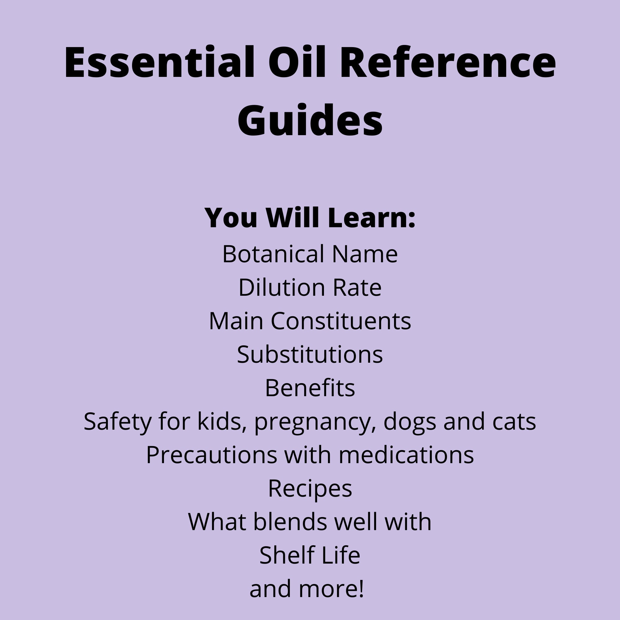 Essential Oil Reference Guide Essential Oil Cheat Sheet Etsy
