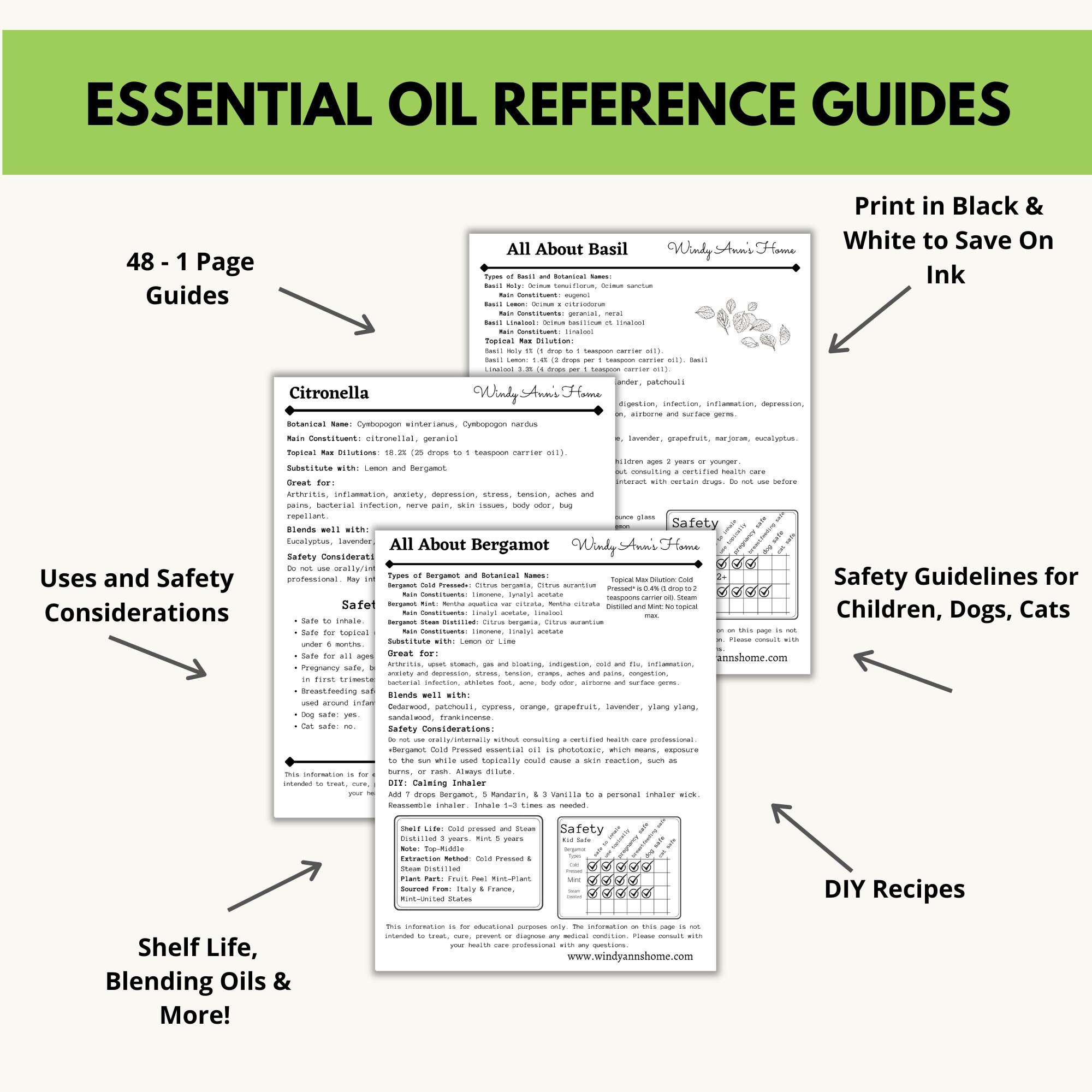 Essential Oil Reference Guide Essential Oil Cheat Sheet Etsy