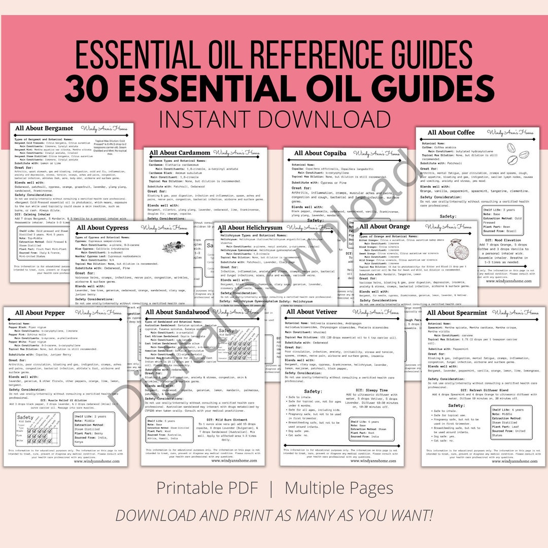 Essential Oil Reference Guide Essential Oil Cheat Sheet Essential Oil