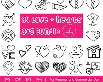 34 Love & Hearts SVG Bundle