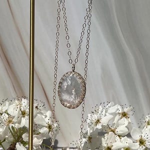 Mother of pearl sterling silver necklace
