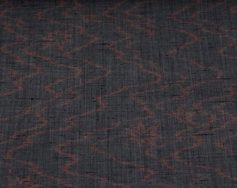 RYUSUI TSUMUGI Japanese Wool Fabric Momiji Stream Black Red Abstract Bohemian Kimono Trippy Scarf Tribal Folk Art Mingei Zen Unused Bolt NOS
