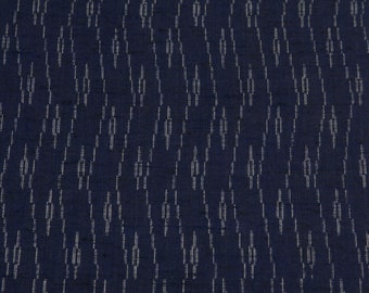 TSUMUGI Japanese Wool Fabric Kyoto Nishijin Indigo Navy Blue Kasuri Cross Noren Scarf Boro Bohemian Ikat Folk Art Mingei Zen Unused Bolt NOS
