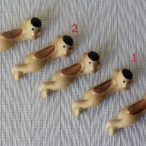 KAPPA Japanese Porcelain Chopstick Rest Arita Yaki Hashi Oki Stand Pillow Yokai Brown Ware Knife Spoon Artisan Pottery Folk Art Glaze NOS