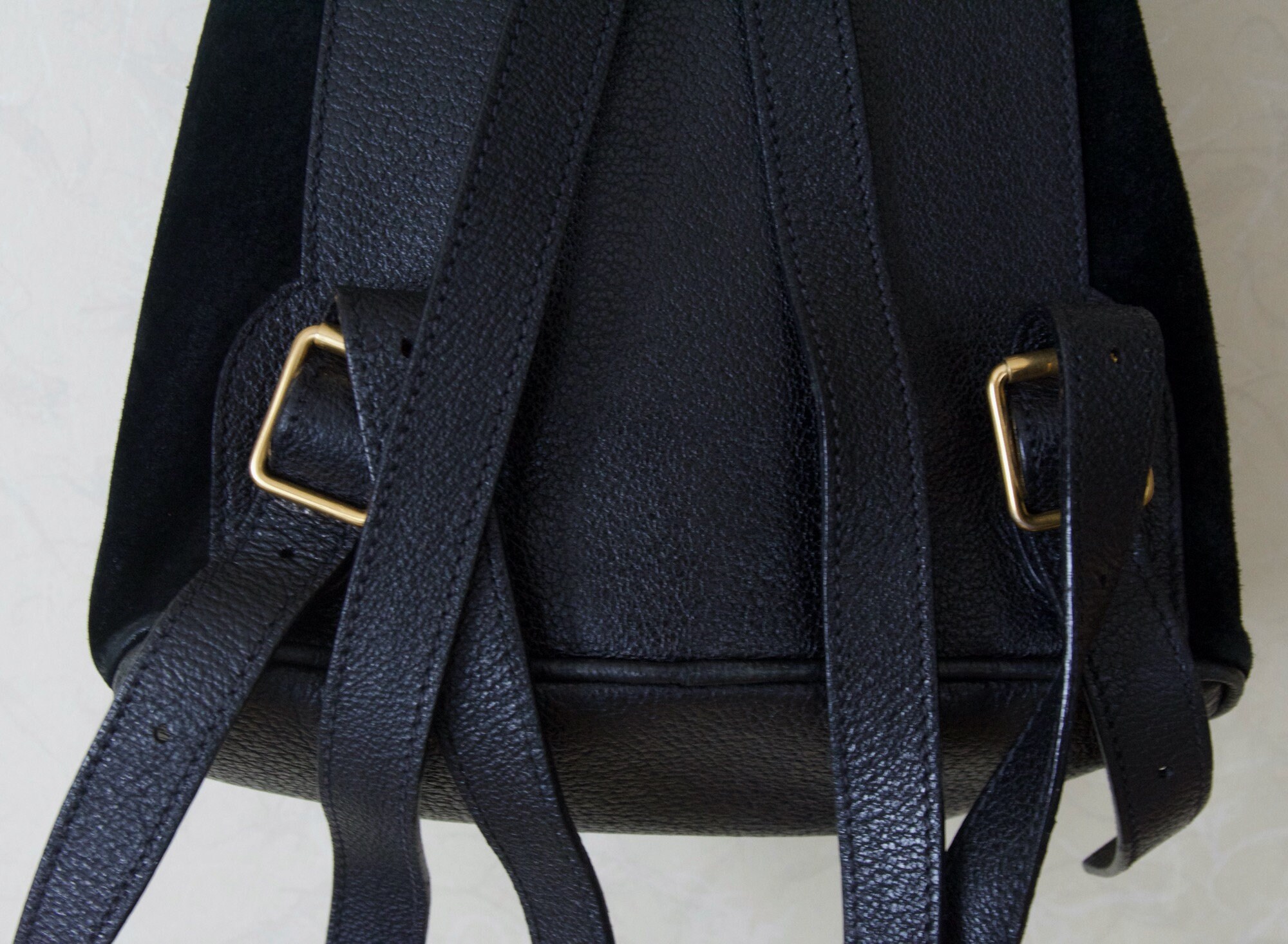 GUCCI Logo Bamboo Backpack Bag Suede Drawstring Black Italy 61EG169 GUCCI Bamboo Backpack Black Suede Leather Drawstring  main image 3