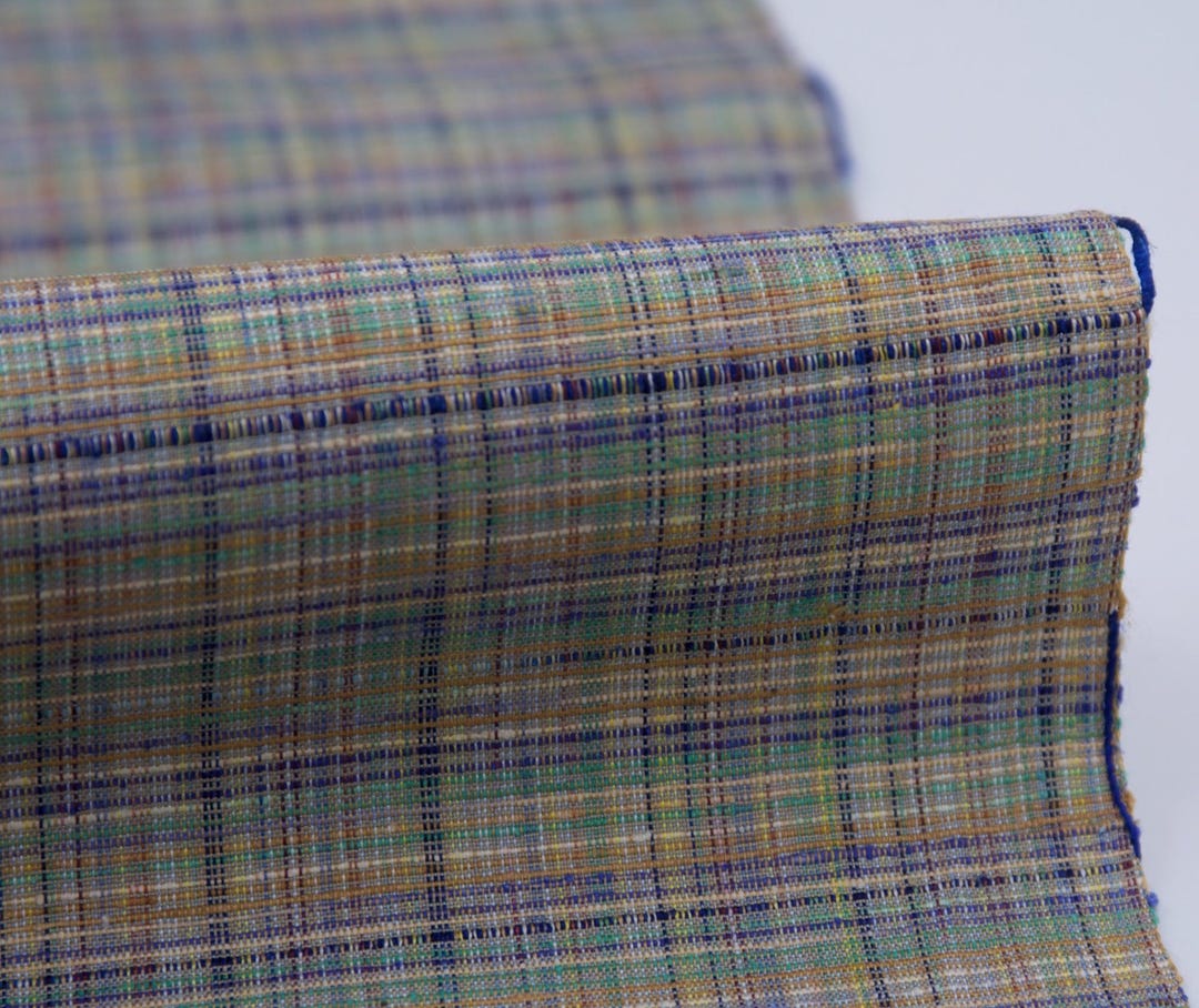 Kōshi Pattern KOUSHI TSUMUGI Japanese Shoken Silk Fabric Blue Green Kyoto Nishijin ...
