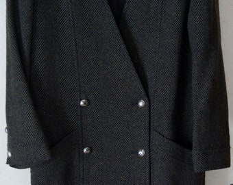 カールラガーフェルド F ウール ピーコート オーバーサイズ ブラック カール ラガーフェルド ヴィンテージ 2004 H&M ブラック ダブル