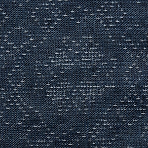 NISHIJIN ORI Japanischer Stoff Seidenmischung Indigo Marineblau Noren Schal Boro Geometrisch Boho Tribal Abstrakte Volkskunst Mingei Zen Unbenutzt Bolt