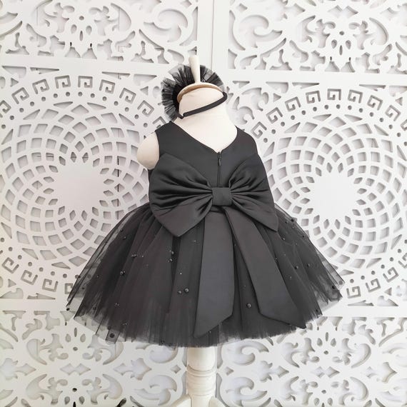 black dress with big bow Long Ball Gown Prom Oversized Back Key Features A-line Strapless Black Cute Homecoming
