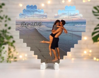 Bloques de construcción con fotos personalizados para parejas / Regalos para novios / Regalos de aniversario / Regalos para parejas / Regalos para él / Regalos personalizados