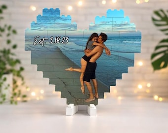 Bloques de construcción con fotos personalizados para parejas / Regalos para novios / Regalos de aniversario / Regalos para parejas / Regalos para él / Regalos personalizados / ft3