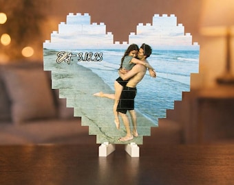 Bloques de construcción con fotos personalizados para parejas / Regalos para novios / Regalos de aniversario / Regalos para parejas / Regalos para él / Regalos personalizados / ft4