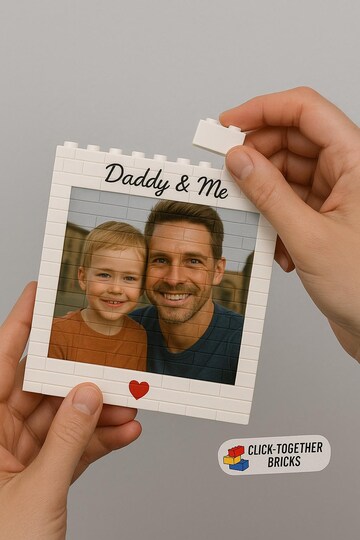 Daddy & Me Custom Puzzle – Personalized Brick Photo Block Gift for Father’s Day, Birthday, Family Keepsake
