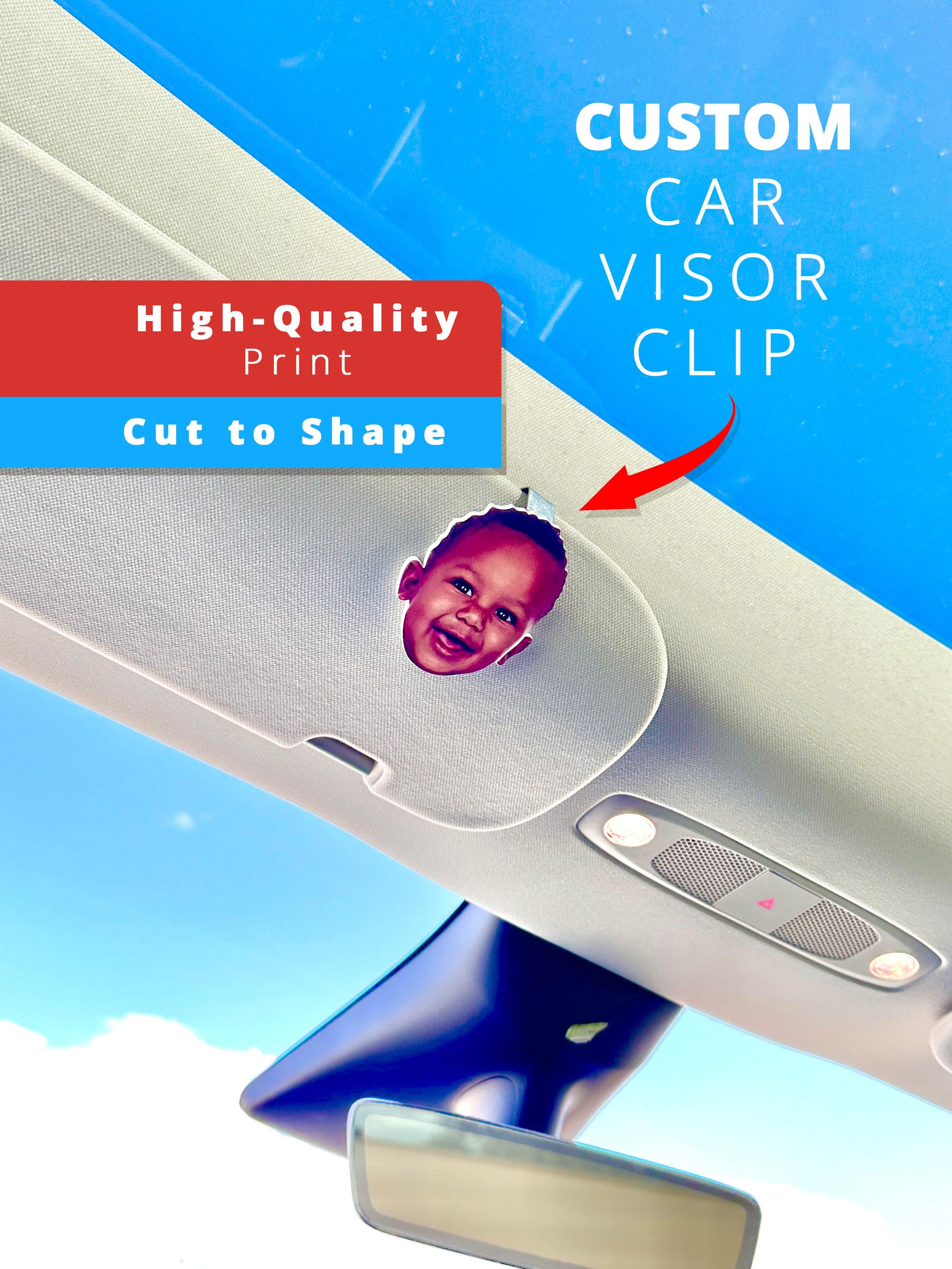 Custom Photo Car Visor, Personalized Car Photo Decor, Car Gift for Women, Men