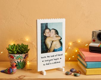 Bloque de construcción con foto para mejor amigo, rompecabezas personalizado de recuerdo, ladrillo con foto de amistad personalizado, idea de regalo de cumpleaños