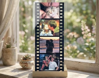 Placa fotográfica personalizada con tira de película, recuerdo personalizado, regalo romántico