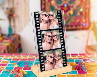 Placa fotográfica personalizada con forma de rollo de película, recuerdo para amigos, marco de amistad personalizado