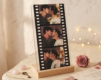 Placa fotográfica con rollo de película personalizado, regalo de recuerdo con rollo de cámara personalizado, tira de película retro, recuerdo para el mejor amigo, regalo fotográfico para el Día de San Valentín.