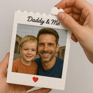 Daddy & Me Custom Puzzle – Personalized Brick Photo Block Gift for Father’s Day, Birthday, Family Keepsake