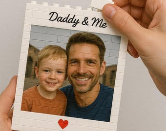 Daddy & Me Custom Puzzle – Personalized Brick Photo Block Gift for Father’s Day, Birthday, Family Keepsake
