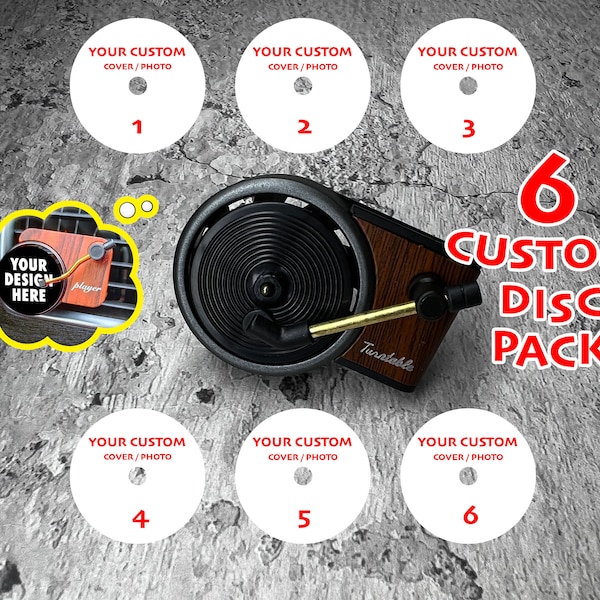 CUSTOM Car Air Freshener Album Auto Record Player Car Vent Clip Perfume Turntable Freshener