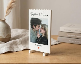 Bloques de construcción de fotos personalizados / Regalo de aniversario de pareja, exhibición de fotos de novio