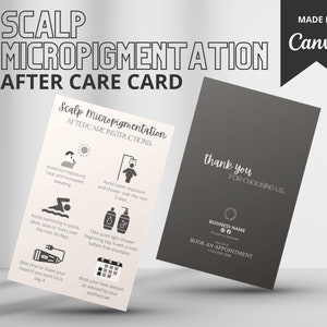 Scalp Micropigmentation Aftercare card, Micro Scalp Pigmentation Care Card, Microhair, Hair Tattoo