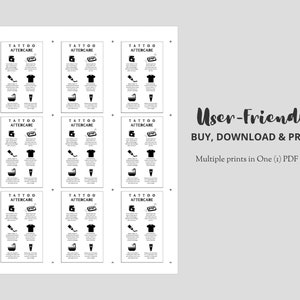 Printable Tattoo Aftercare Card | Henna Care Card | Body Ink Aftercare ...