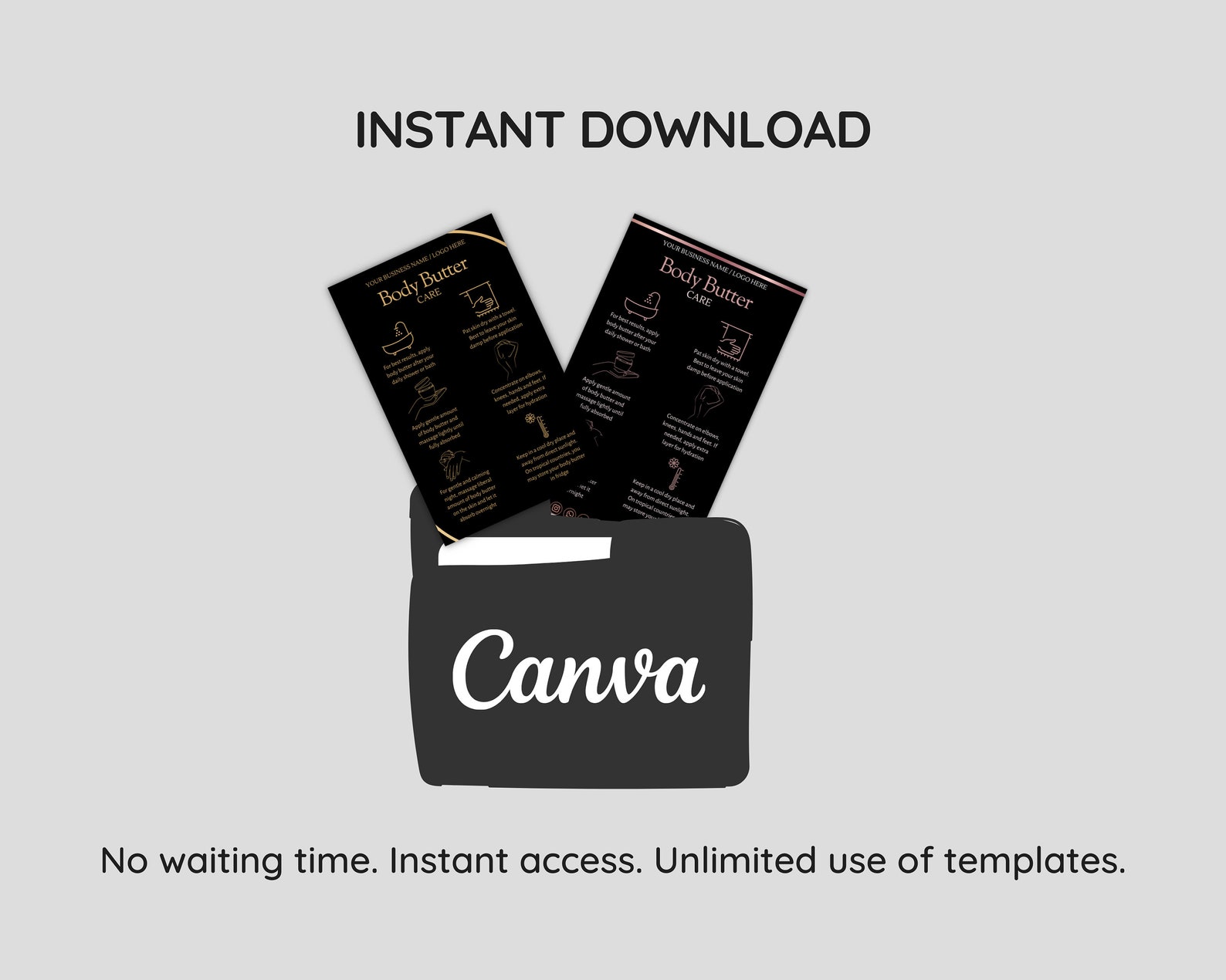 Editable Body Butter Care Card Template Whipped Shea Butter Etsy