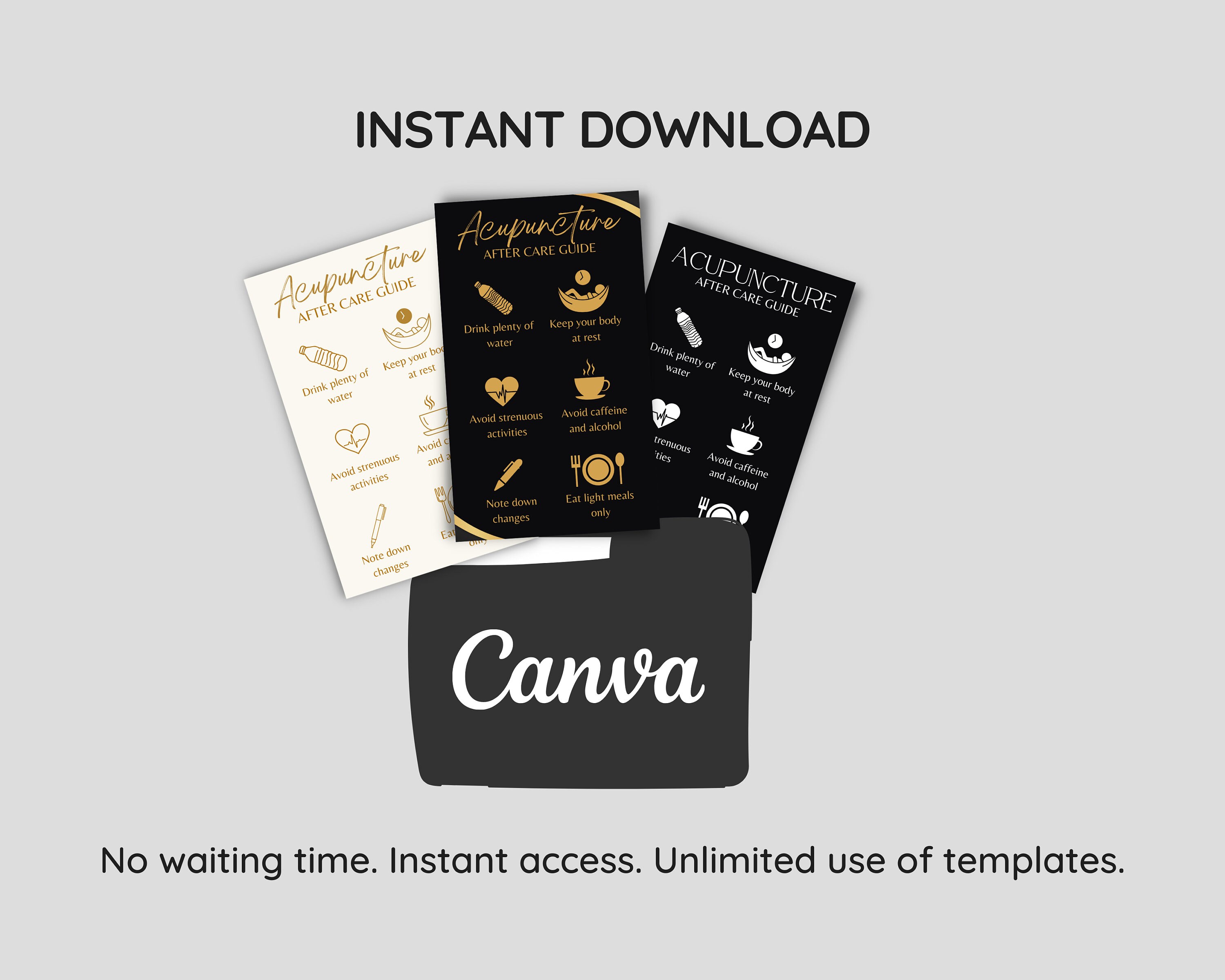 Acupuncture After Care Card Template, Minimalist Acupuncture Care ...