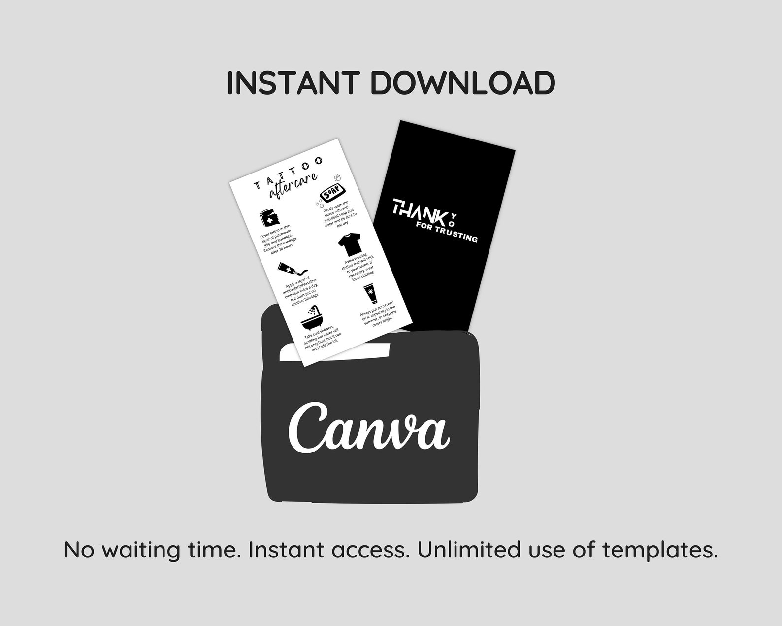 Printable Tattoo Aftercare Card Henna Care Card Body Ink Aftercare Body Art Care Card - Etsy