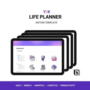 Life Planner Notion Template, Daily Task Checklists, Goal Tracker, Vision Board
