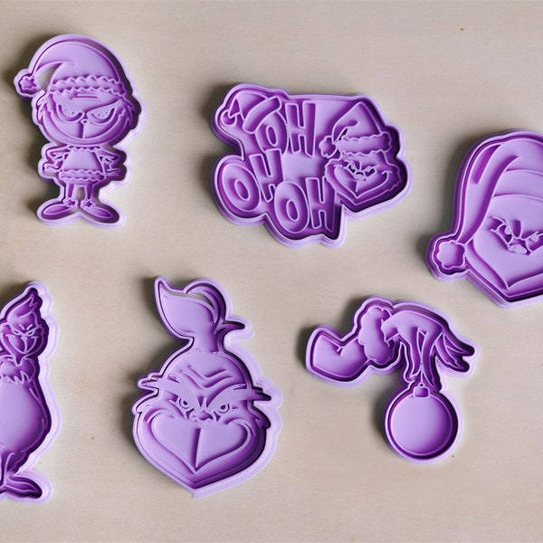 Grinch cookie cutter | cookie cutter | Cookie Cutters | cookie cutter | Cookie mold | Cookie mold | Cookie cutter |