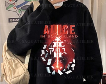 Alice in Borderland Sweatshirt | Japanese Survival Manga Series | Arisu | Chishiya | Karube | Chouta | Playing Card | Unisex Sweatshirt